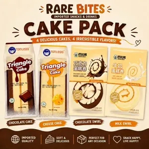 Rare Bites Imported Cake Variety Pack – Chocolate Cake, Cheese Cake, Chocolate Swirl & Milk Swirl Cakes (4 Pack)