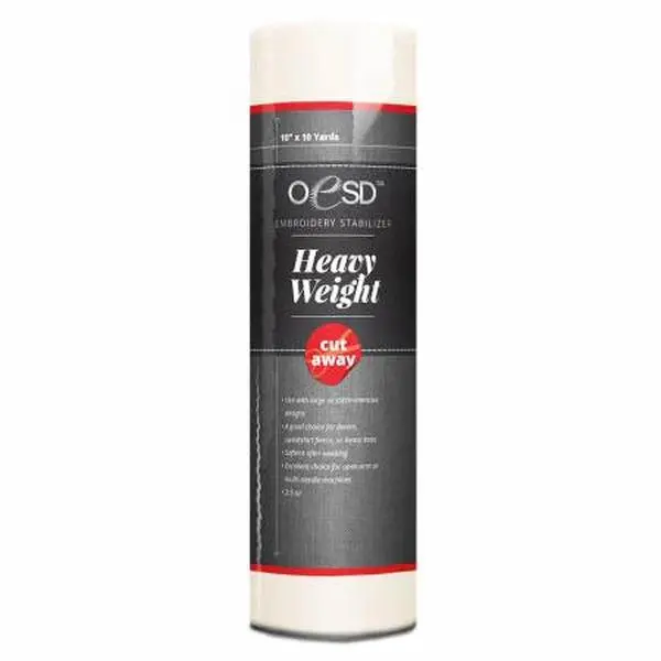 OESD Heavy Weight CutAway Embroidery Stabilizer - Single Roll, 10 inches x 10 yd, Cut-Away Support for Wearables & Quilting, Improved Stitch Control, Clean Finish