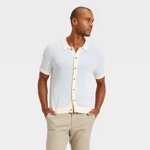 Men's Short Sleeve Full Button Sweater - Goodfellow & Co