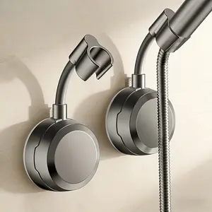 Adjustable Angle Bathroom Shower Head Holder, Wall-Mounted Handheld Shower Bracket, Gun, No Drilling Design, Abs Material, Shower Accessory