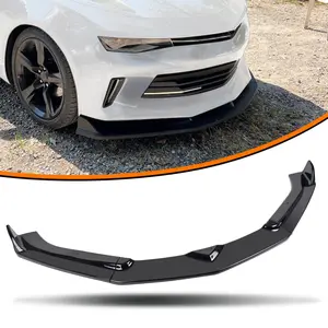 Front Bumper Lip Spoiler Compatible with 6th 2016-2024 Chevy Camaro LT LS SS ZL1 Style Spoiler Air Chin Body Kit Splitter Made of High Quality Material Glossy Black Protection Body Kit Car Exterior Upgrade Accessories