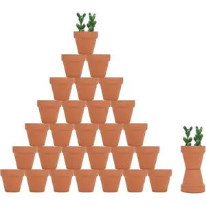 32pcs Mini 2" Terracotta Pot Clay Pottery Planter, Cactus Nursery Terra Cotta Pots, with Drainage Hole, for Indoor/Succulent Plants, Crafts, Wedding Favor