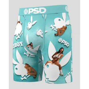 PSD Men's Playboy - Girls Boxer Brief - Standard Length 7 Inch Inseam, Soft and Breathable Poly Blend Fabric