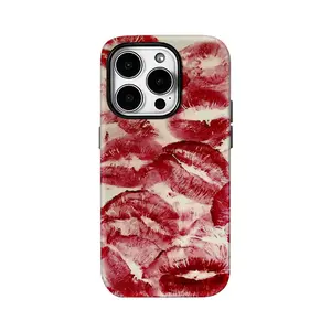 Kiss Imprints patterned phone case, compatible with iPhone 17/16/15/14/13/12/11 Pro Max/Plus and Samsung Galaxy S23FE/22/23/24/25. A perfect gift for family.