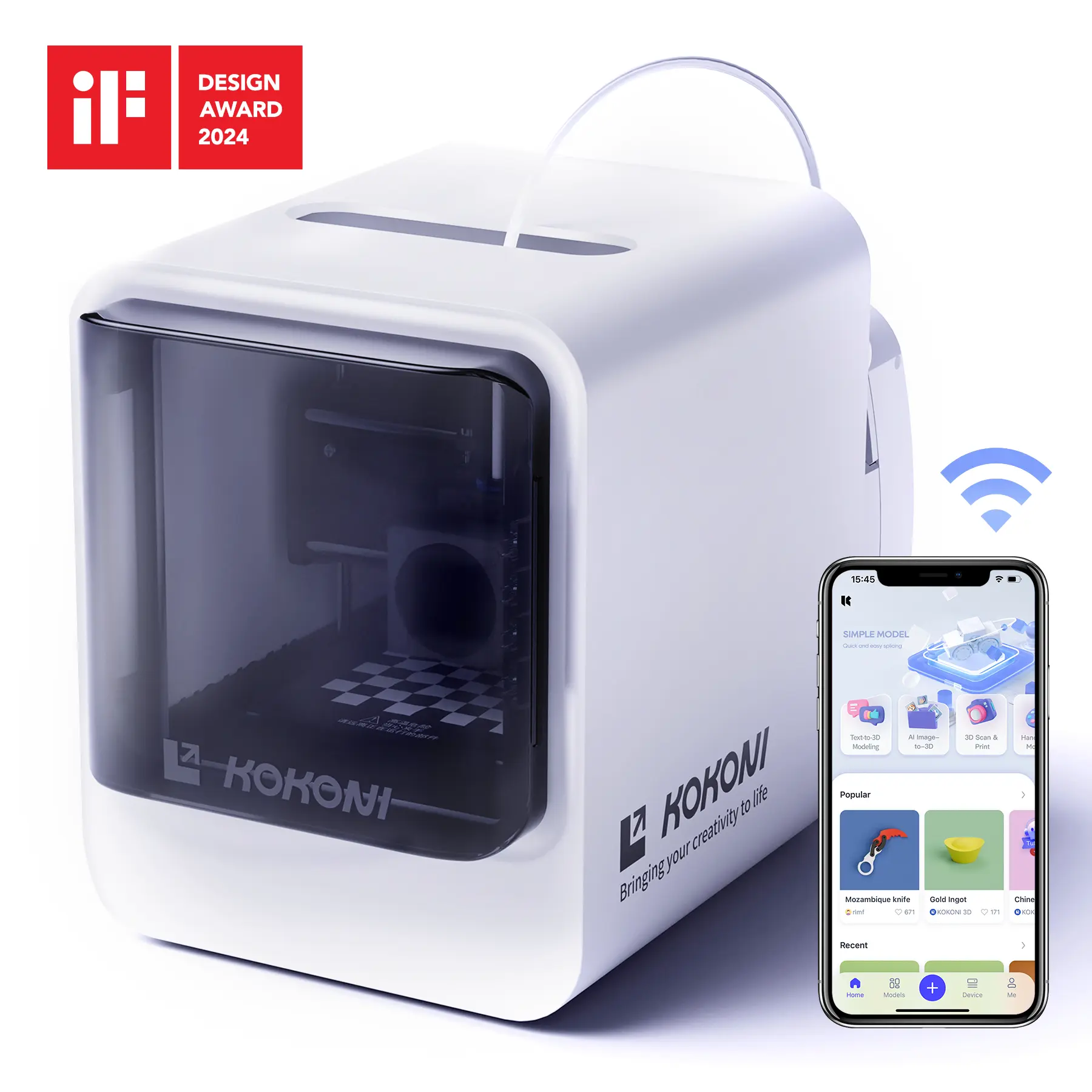 KOKONI EC2 Smart 3D Printer - Zero-Skill AI Modeling & High-Speed Printing
