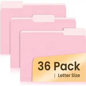 File Folders, 36 Pack Manilla Folders 8.5 x 11, Colored File Folders  Office School Supplies for Documents Files Paper,