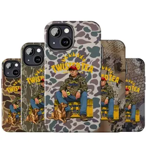 Camouflage Twisted Tea Hunter Trump Phone Case, Hard Iced Tea Aesthetic, Trump and Your Hunt Dog Cover, Unique Accessories, Outdoors, Hunting GiftsSuitable for iPhone 17-11 Pro Max/Plus and  Samsung Galaxy S23-25
