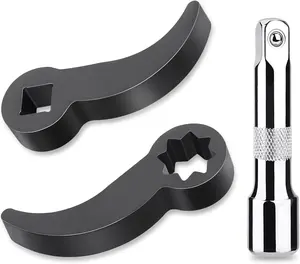 3 Pcs Pry Bar Wrench Adaptor Head, Crowbar Adapter Head Tool with 3/8" Extension Bar, Half Shaft Removal Tools, Pry Bar Ratchet Adapter for Tight Spaces, 1/2" 8pt Square + 3/8" Square Drive