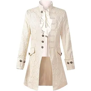 Runcati Mens Steampunk Medieval Jacket Pirate Viking Renaissance Costume Formal Tailcoat Gothic Victorian Halloween Tuxedo Coats