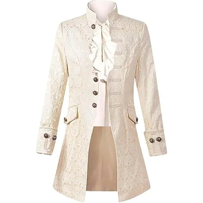 Runcati Mens Steampunk Medieval Jacket Pirate Viking Renaissance Costume Formal Tailcoat Gothic Victorian Halloween Tuxedo Coats