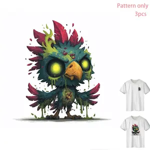 Zombie Chicken Heat Transfer Vinyl, Creative Design, Fashionable DIY T-Shirt Decal, Clothing Accessory, Pattern Only