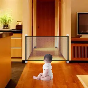 Pets Dog Cat Baby Safety Gate Mesh Fence Magic Portable Guard Net Stairs Doors
