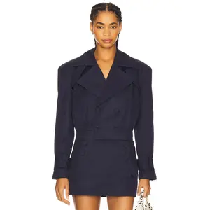 For Love & Lemons Oversized Jacket in Navy