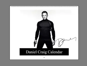 Soft Cactus Daniel Craig 2025 Wall Calendar With His Quotes And Signature 2025 Calendar Wall Calendars Wall Hanging Calendar