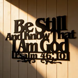 Christ Metal Wall Art 17X11 Quiet, Know Me as God's Home Religious Wall Decoration Psalm 46:10 Bible Scripture Wall Hanging Bathroom Kitchen Bedroom Jesus Faith Inspiring Wall Scripture Gift Stylish Religious Decor