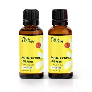 Plant Therapy Citrus Burst Blend All Natural Multi-Surface Cleaner Concentrate, Use to Clean Countertops, Stovetops, Tile, Microwave, 30 mL (2-Pack)