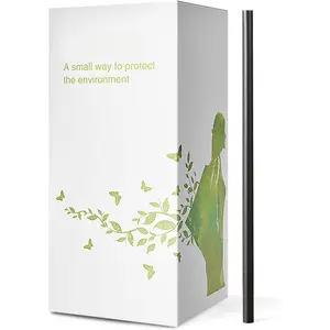 200 Count  Compostable -Based PLA Straws- Biodegradable Black  Drinking Plasticless Straws- Plastic Bar Straw