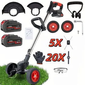 【SUMNEWSHOP】A Versatile 3-In-1 for Removing Weeds And Mowing Lawns - Features an Electric Trimmer, Edge Trimmer, And Shrub Cutter, with Adjustable Height And a Rotating Head, Comes with Two High-Capacity Batteries, Easy to Set Up, And Lightweight