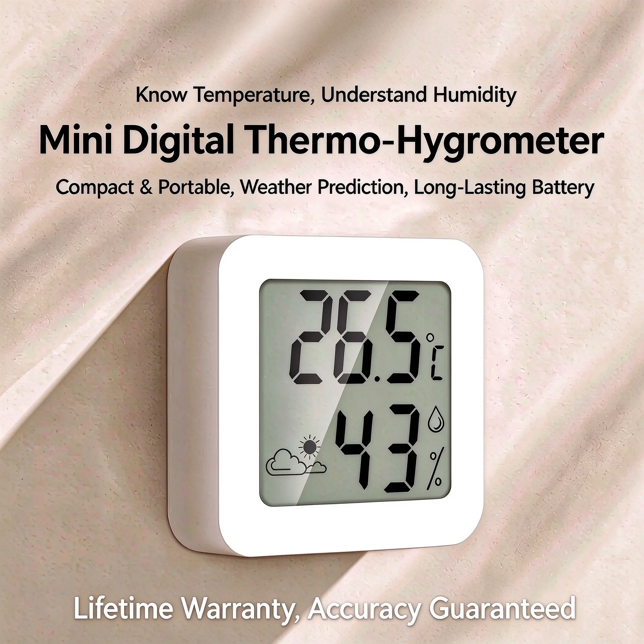 High precision electronic temperature and humidity meter，Digital Indoor Thermometer Indoor Hygrometer Room Temperature Monitor Humidity Gauge with Big Screen Stand