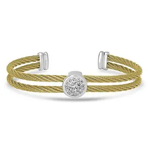 Stately Steel Twisted Double Cable Bracelet