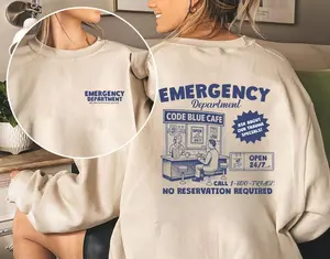 Emergency Department Sweatshirt, ER Nurse Shirt, Funny Code Blue Crewneck, Hospital Staff Gift, Healthcare Worker Apparel