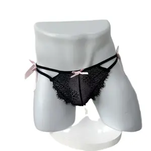 Men’s Lace Bow Thong – Sheer Mesh Cute Underwear, Soft & Lightweight Stylish Briefs