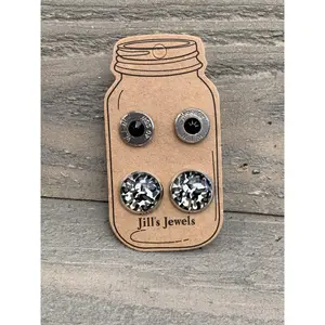 Black and Army Green Camo 40 Caliber bullet earring set