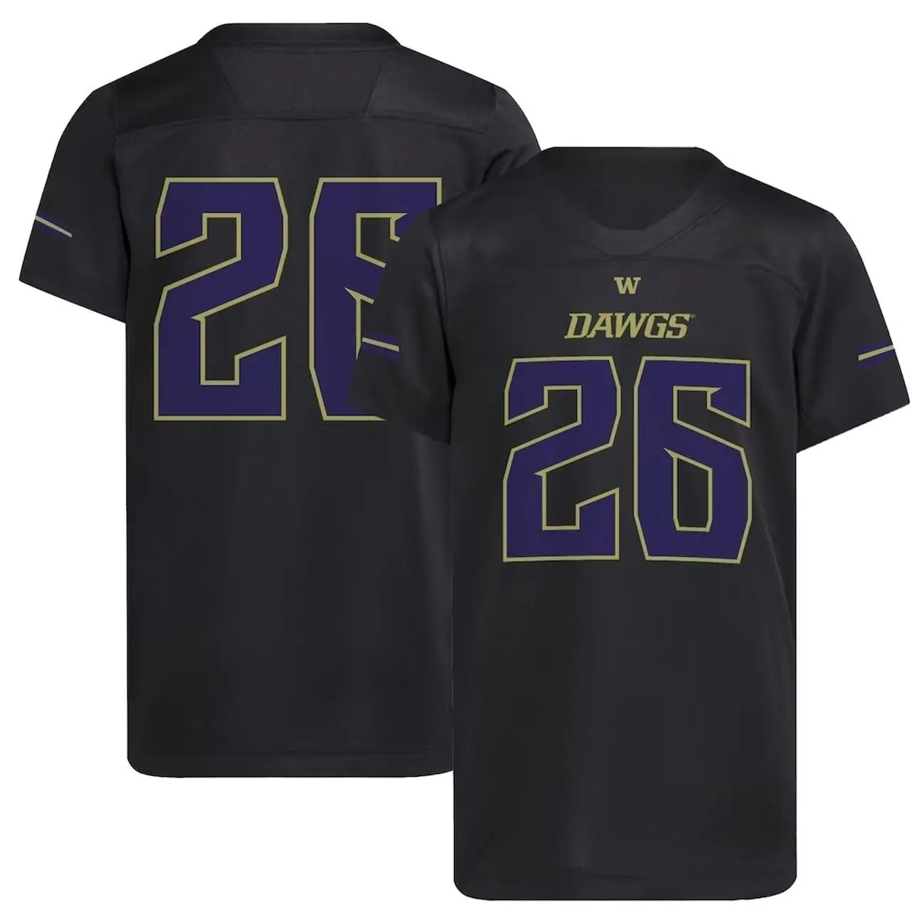 Unisex Football College #26 Washington Huskies Dawgs Strategy Football Jersey - Black
