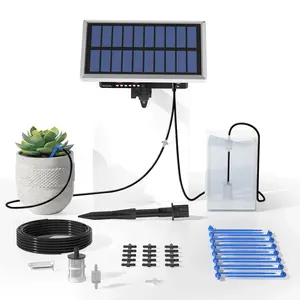 Rainpoint Solar Drip Irrigation Kit - Auto Watering System for Indoor & Outdoor Garden with 15 Potted Plants, Easy DIY Plant Watering Controller & 6 Timing Modes