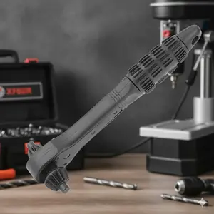 Professional Ratchet Wrench Set with Dual Head Drill Chuck Adapter, High Hardness Anti-Slip Tools, Precision Torque Wrench & Quick Lock Repair Kit, Durable 12.7mm & 17.5mm Socket Adapters for Home Use