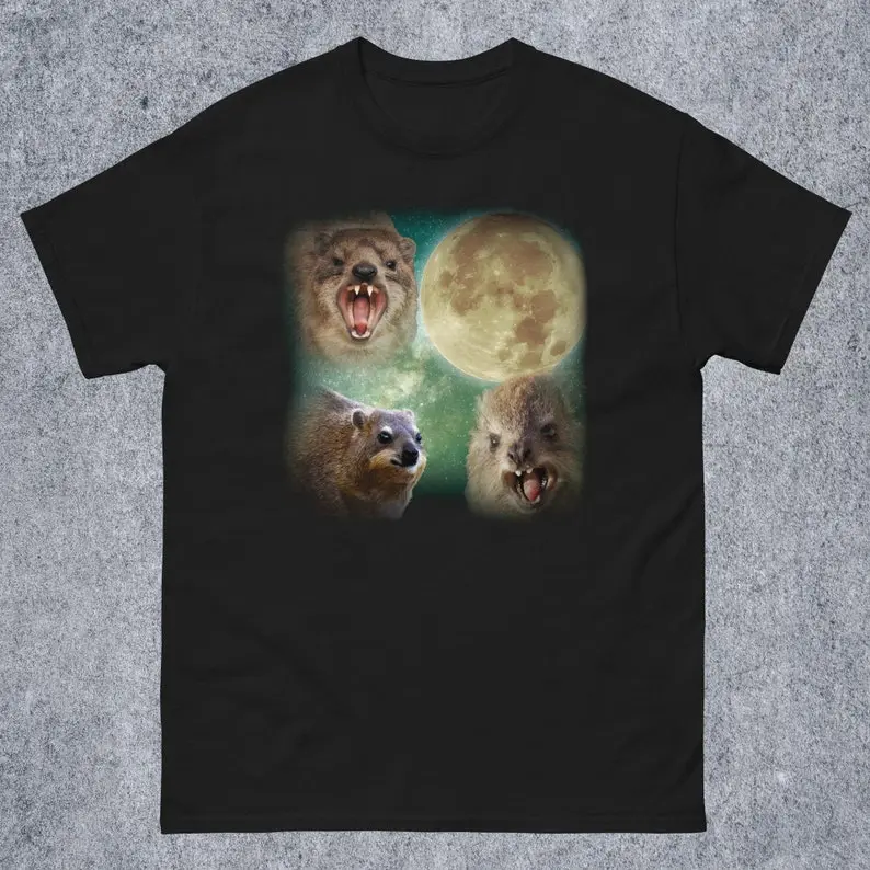 90s Vintage Retro Three Rock Hyrax Funny Meme Tee Shirt Gift for Woman and Man, Ugly Shirts, Unhinged Clothes, Inappropriate T-shirt, Gifts