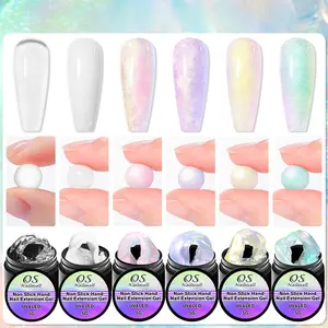 6pcs/set Non-Stick Hand Solid Nail Gel, Strengthener Gel Builder, Builder Gel Nail, 3D Gel Nail Polish for Extended Nail Shaping & Sculpting, Gel Nail Art