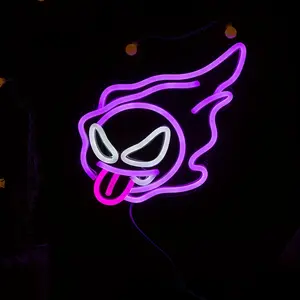 Ghost LED Neon Light for Party Bedroom Wall Decor Halloween Decoration - Spooky Touch for Any Occasion Sign Skeleton