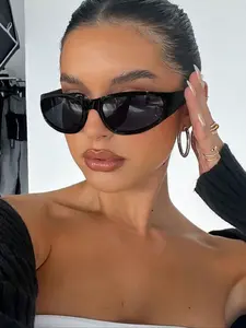 Unisex Street Hip-Hop Oval Frame Trendy Fashion Classic Oval Summer Sunglasses, Perfect for Vacation Casual Wear, Stylish & Holiday Gifts