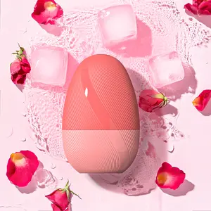 Portable Ice Roller for Face and Eyes,Reusable Facial Cooling Tool for Puffiness and Skin Care,Silicone Beauty Ice Massager, Egg Shaped ice cube for Women,Pink Yellow Green, Facial Care Tools