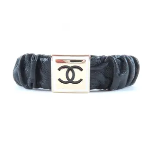 Pre-owned CHANEL Lambskin Small Leather Goods Shush Coco Mark Hair Tie