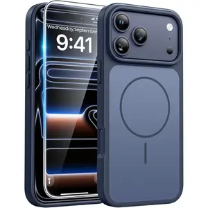 for iPhone 17 Pro Max Case Deep Blue: [Compatible with Magsafe] [Magnetic Phone Cover with Screen Protector] Military Grade Shockproof Protective Dual-Tone Design‌ for 17 ProMax, 6.9 inch