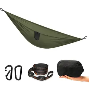 20D Ultra-Light Nylon Hammock Only 400g, Tree Strap and D-Ring Hook, Lightweight Outdoor Hiking Camping Hammock