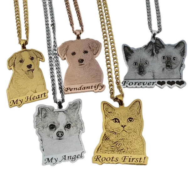 Personalized Photo Engraved Pet Necklace