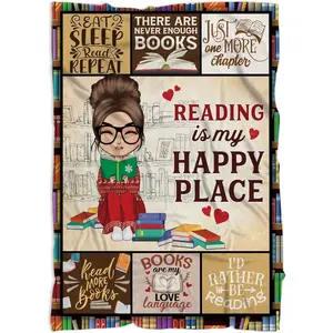 Book Lovers Gift for Women Girl Her, Book Blanket, Book Club Gifts for Readers Librarian Bookish Bookworm, Reading Blanket, Birthday Gift for Daughter Besties Sister Coworker, Book Accessories