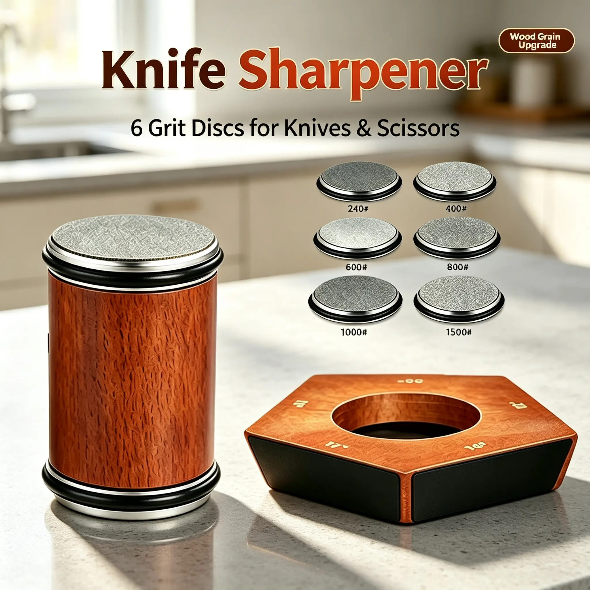 2026 Professional Rolling Kitchen Knife Sharpener Kit - Magnetic Angle Support, Diamond Sharpening System, 15-22° Fixed Angle Settings,sohochic