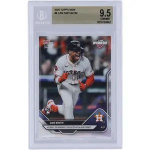 Cam Smith Houston Astros 2025 Topps Now Astros Top Prospect Collects Hit in MLB Debut #9 BGS Authenticated 9.5 Rookie Card