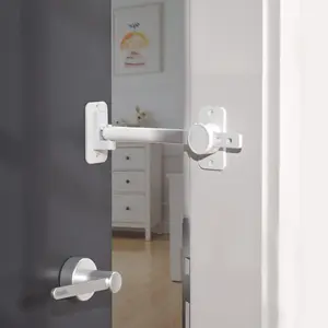 1 count  Safety Door Finger Pinch Guard, Door Lock & Door Stopper for  & Pets, Convenient Cats Entry, Adjustable Door Latch for Dogs No  Pet Gates