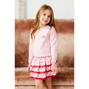 tiegen american flag pink sweater