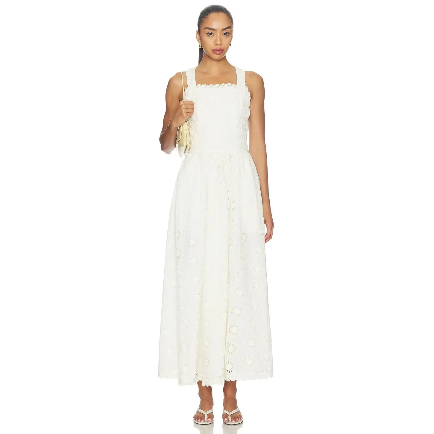 Stone Cold Fox x REVOLVE The Marlow Apron Midi Dress in Ivory