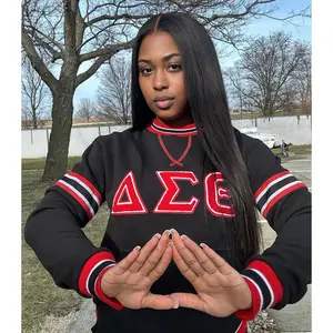 Delta Sigma Theta Black Chenille Crewneck