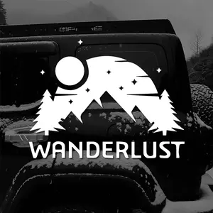 "WANDERLUST"Stickers, Unique and Personalized Look with high quality sticker for cars trucks motorcycles &laptops! for your car décor