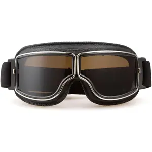 Sports Motorcycle Goggles Vintage Aviator Pilot Style Leather Cruiser Scooter Motocross Goggles for Men, Women,Adults