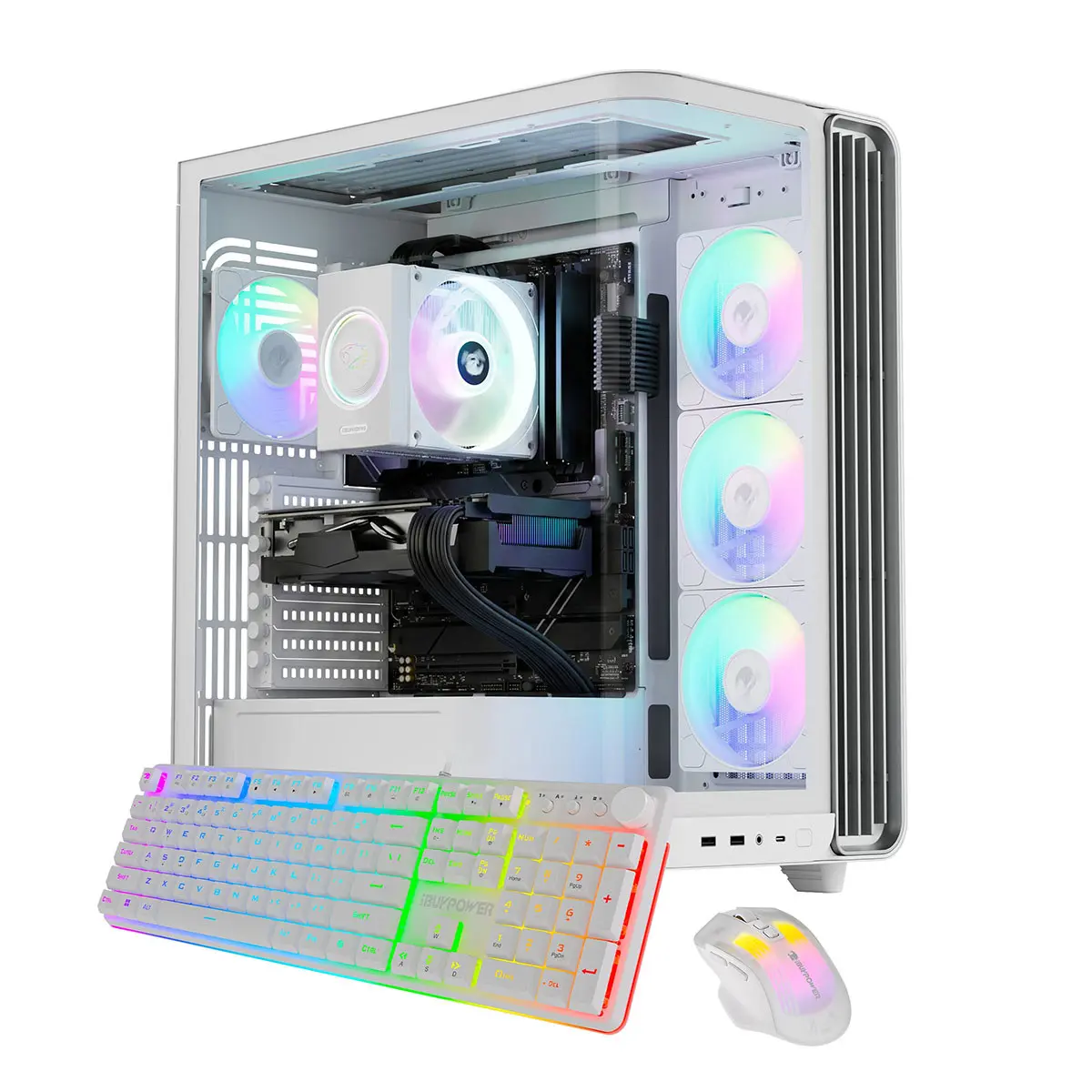 iBUYPOWER Trace TWI7N5601 Gaming Desktop Computer, Intel Core Ultra 7 265F 2.4GHz, 32GB RAM, 1TB SSD, NVIDIA GeForce RTX 5060 8GB, Windows 11 Home, White