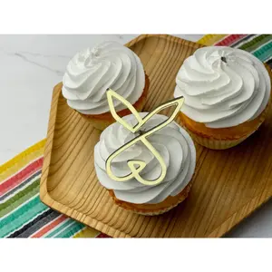 Modern Bunny Ears Cupcake Charms | Medallions| Cupcake Topper (Sets of 6)